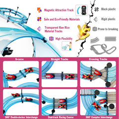 BUBUQE slot car track remote controls illustrate shake-to-speed racing