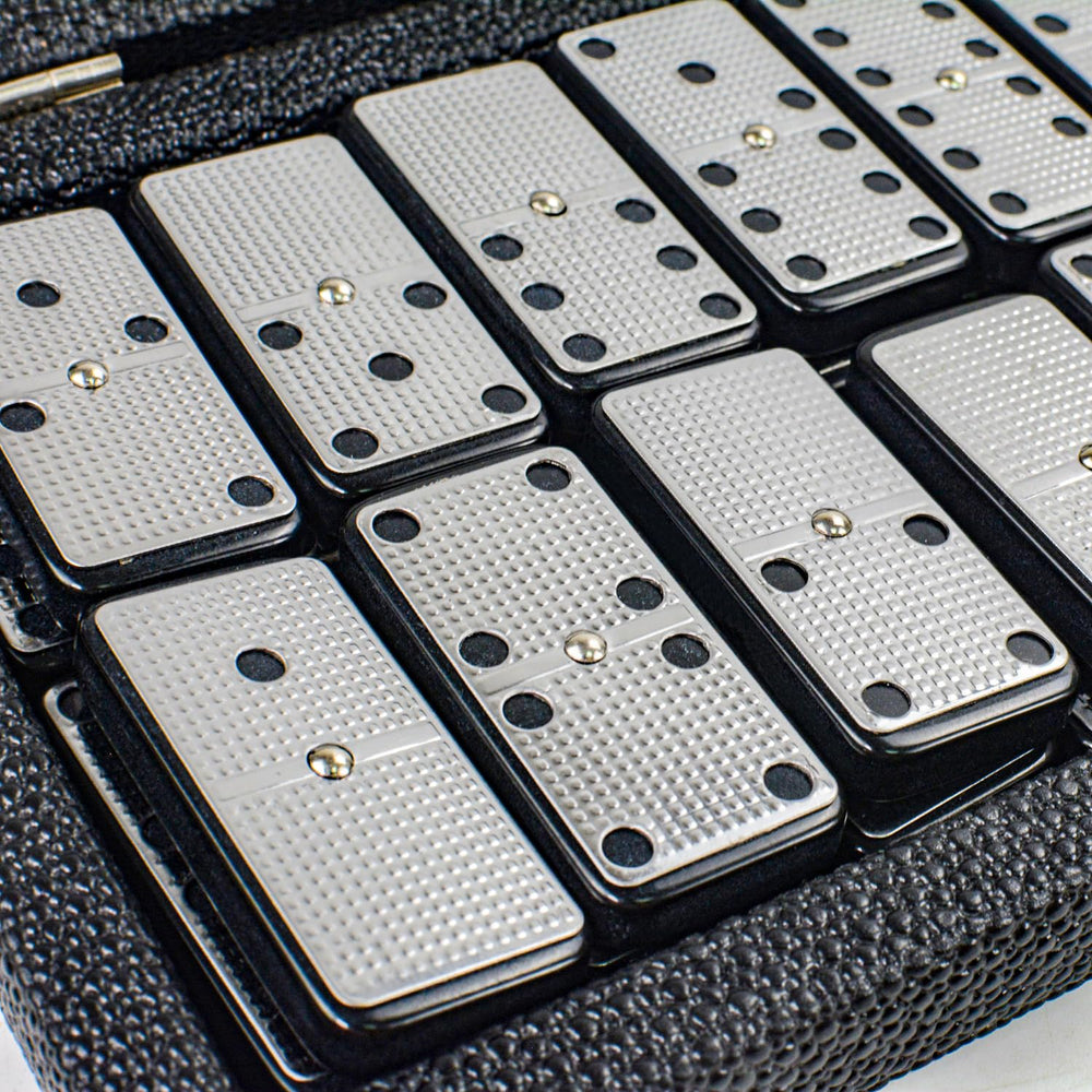 Domino tiles tucked in travel case ready for on-the-go play
