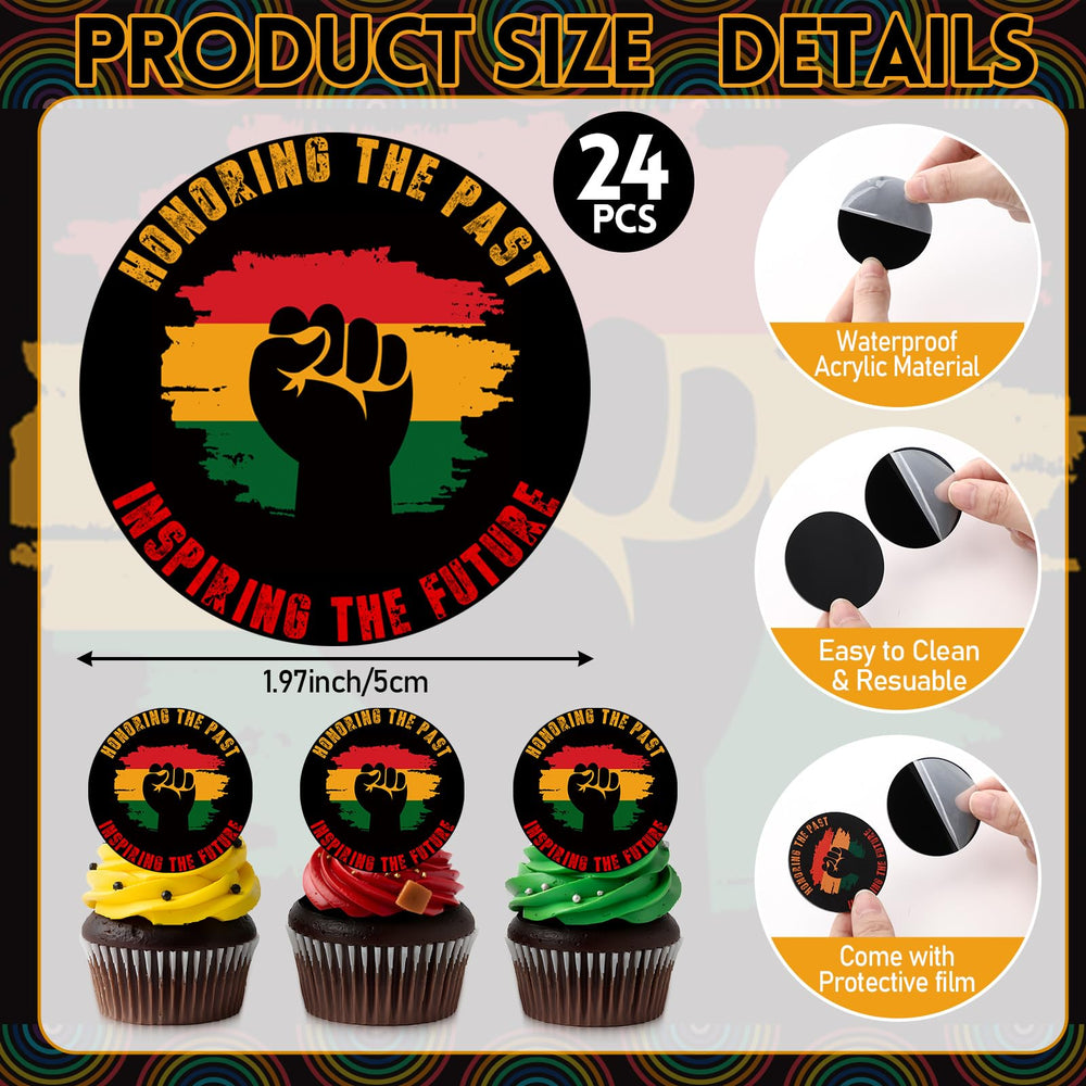 Bucherry 24-pcs toppers add instant, reusable celebration decor.