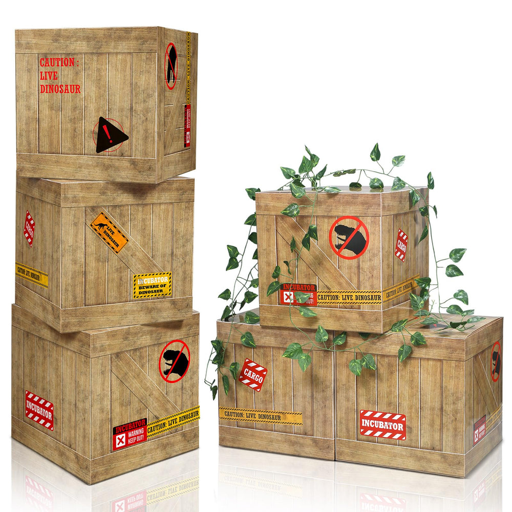 Bucherry dinosaur box centerpiece adds playful charm to a birthday party