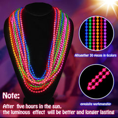 Bucherry neon necklace worn comfortably with a long 33-inch length