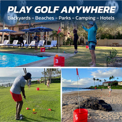 Bucketgolf Game Pro 9-hole design, quick course setup for play.