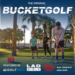 bucketgolf Original Game 3-Hole Travel Set packaging opened; in-house quality control at a glance