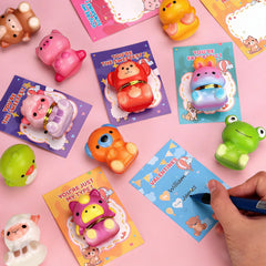 Budbof valentines cards with squishies for easy classroom exchanges