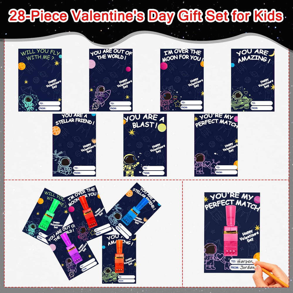 Budbof valentines card with LED finger light, easy classroom attachment for quick exchanges.