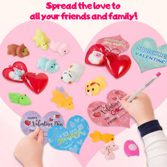 Budbof valentines greeting cards pair with a mochi squishy for personalized notes.
