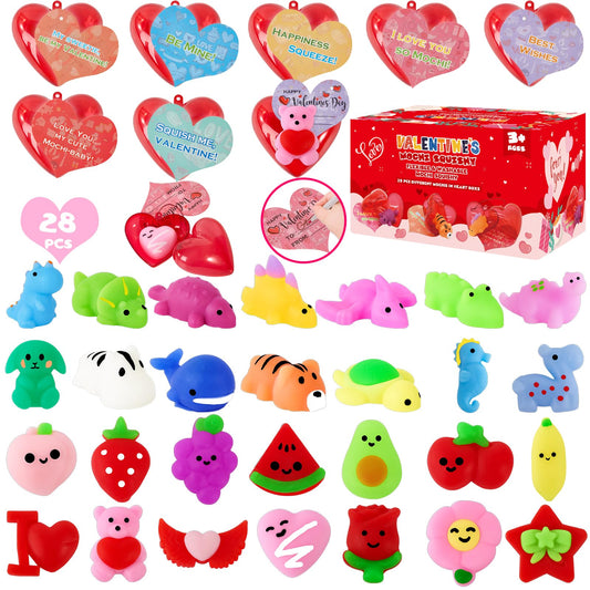 Budbof Valentines mochi toy collection with colorful squishies for classroom gifting