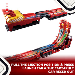 BuddyBight detachable cargo trailer stores all 12 cars for easy cleanup.