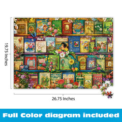 Buffalo Games vintage library shelf scene inviting book lovers to puzzle