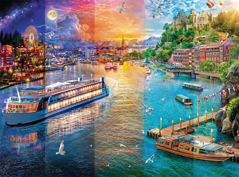 Buffalo Games Day to Night Canal waterfront town scene for cozy evenings