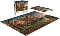 Poster reference included with Buffalo Games Autumn Evening puzzle for guidance