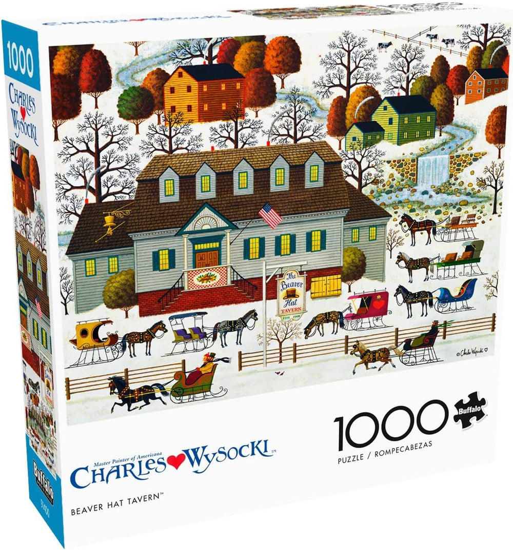 Buffalo Games Charles Wysocki winter snow scene 1000-piece puzzle for cozy family evenings