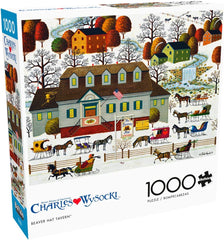 Buffalo Games Charles Wysocki winter snow scene 1000-piece puzzle for cozy family evenings