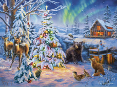 Buffalo Games Darrell Bush Woodland Christmas completed scene ideal for display and relaxation