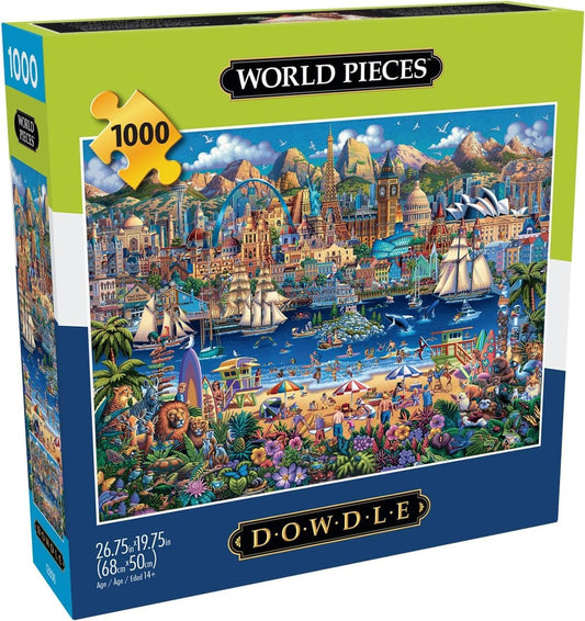 Buffalo Games Dowdle World Pieces puzzle box front for game night