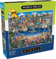 Buffalo Games Dowdle World Pieces puzzle box front for game night