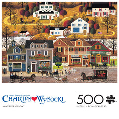 Buffalo Games Charles Wysocki Hawk River Hollow town-scene details spark nostalgia and focus.