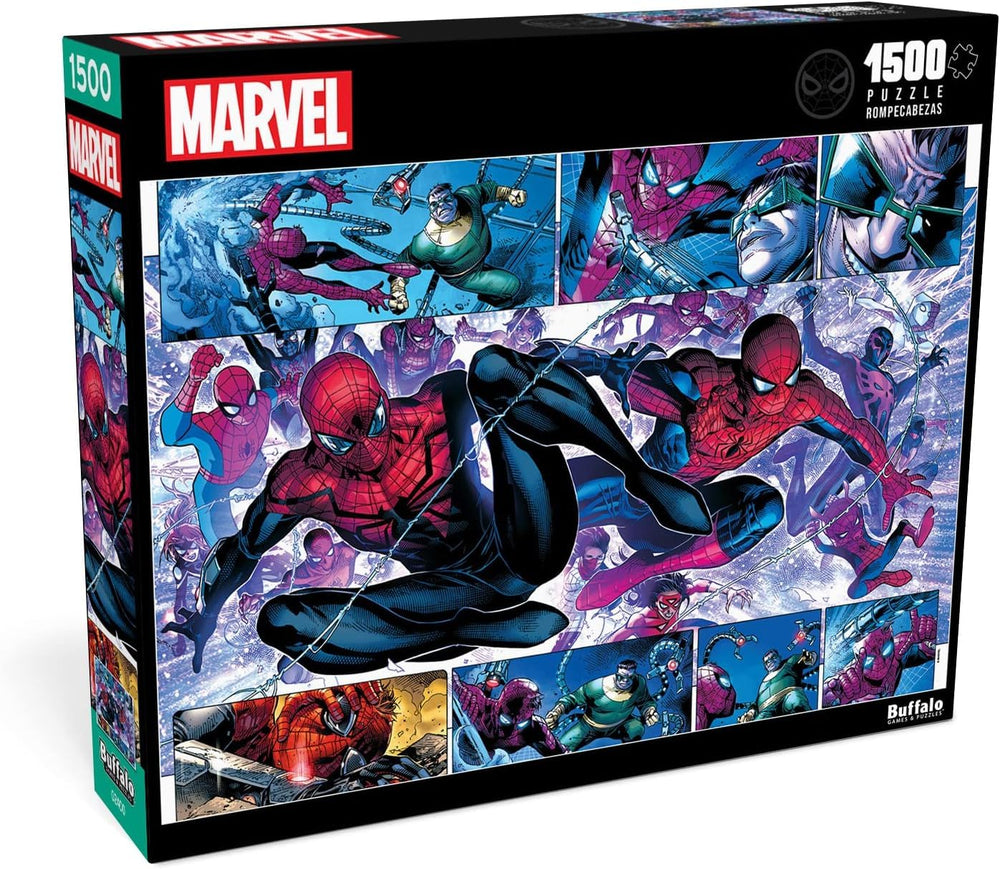 Buffalo Games Marvel The Clone Conspiracy puzzle featuring Spider-Man vs Doctor Octopus for immersive play