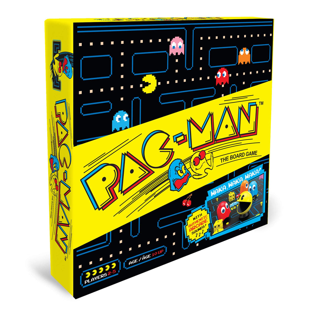 Buffalo Games Pac-Man board game box with arcade nostalgia for family game night.