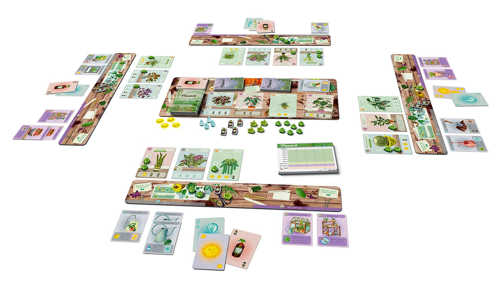 Buffalo Games Planted houseplant tokens in action to manage hydration.