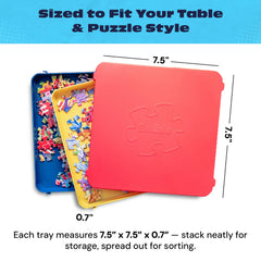 Buffalo Games sorting trays with lid safely store pieces between sessions.