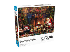Buffalo Games Santa at Home puzzle features presents around a cozy holiday scene.