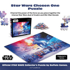 Buffalo Games Star Wars poster included; guides progress during puzzling sessions.