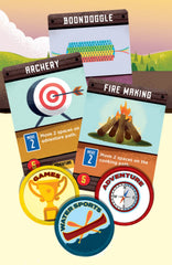 Buffalo Games Summer Camp base cards forming the evolving deck