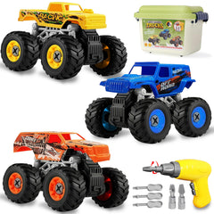 Bugrtarey take apart monster truck set front view for hands-on STEM play