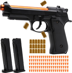 Bugrtey shell ejecting toy gun in action for realistic, safe target practice.