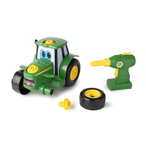 BUILD-A-BUDDY John Deere Tractor push-along design promotes active imaginative play.