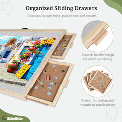 BuilderButler non-slip felt surface keeps puzzle pieces in place during assembly.