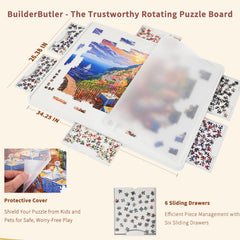 BuilderButler puzzle board drawers keeping pieces organized on the go
