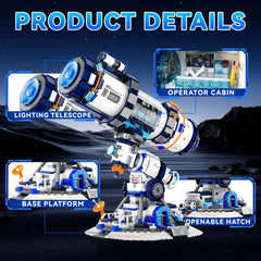Buildify Space Telescope Building Set detachable handheld mirror for portable exploration.