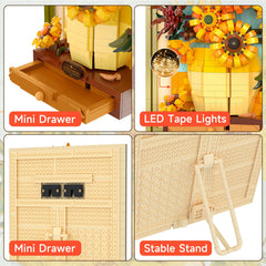 BUILDIFY Gift-ready packaging highlights artistic presentation of sunflowers.