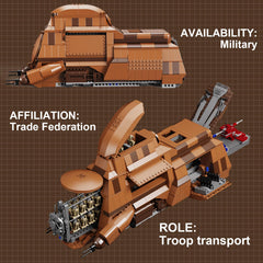 BuildingBoat Trade Federation ship rear hatch enables quick access during battles.