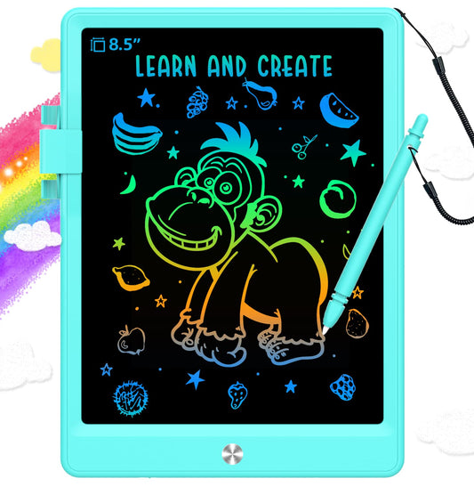 BUKEBU 8.5-inch blue LCD writing tablet offers safe, eye-friendly drawing.