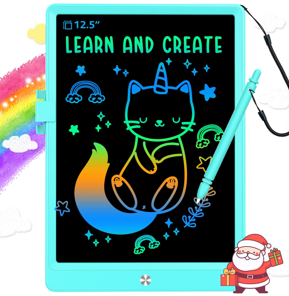 BUKEBU LCD writing tablet blue front view for portable learning