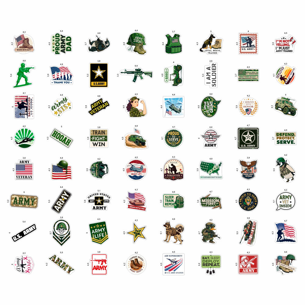 BulbaCraft army stickers on a skateboard withstand daily wear and water exposure.