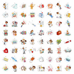 BulbaCraft Doctor stickers on a journal with vibrant, scratch-resistant print.