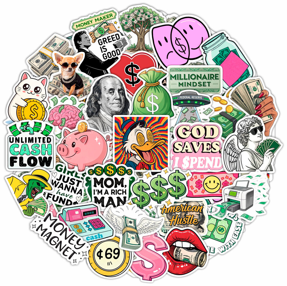 BulbaCraft money stickers on a laptop for personalized style.