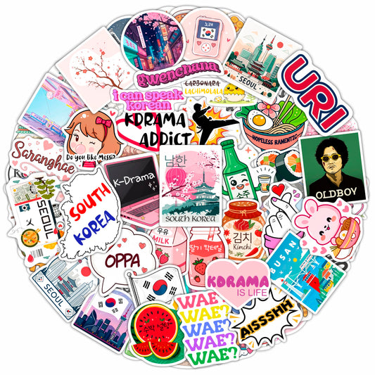 BulbaCraft South Korea stickers on luggage for durable travel decor