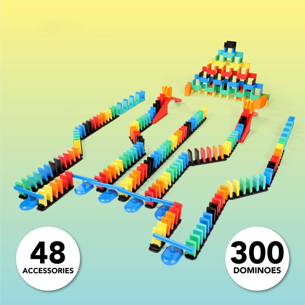 Bulk Dominoes Pro-Domino Kit rapid tracks enable fast, engaging chain reactions.