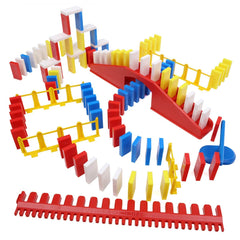 Bulk Dominoes Pro-Domino Kit unboxing with colorful pieces for STEM play