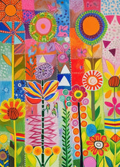 Bullglesup puzzle with a colorful flower and included poster for a satisfying finish.