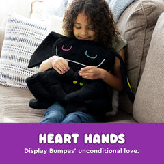 Bumpas heart-hands design demonstrates unconditional love in a plush companion.