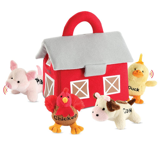 Bundaloo plush farm animals with sounds for interactive learning.