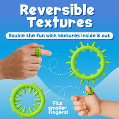 BunMo fidget rings texture smooth closeup, soft silicone for comfortable tactile exploration.