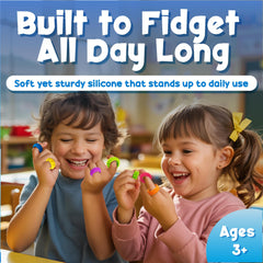 BunMo fidget rings texture squiggle closeup, playful surfaces for fidget-friendly concentration.