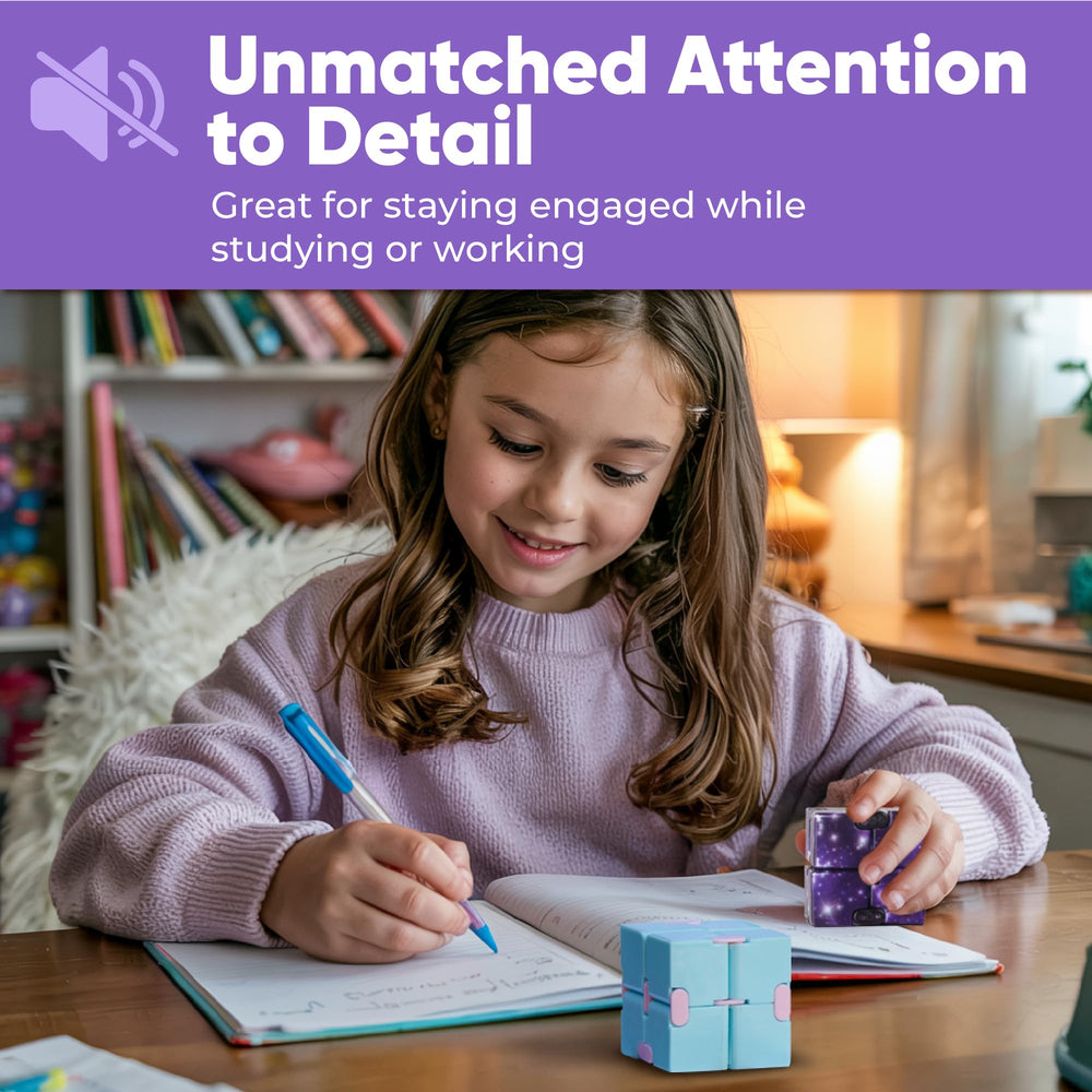 Pocket-fit BunMo Infinity Fidget Cube ready for on-the-go focus.